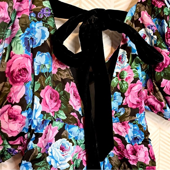 🔆 For Love & Lemons Floral Bow Puff Marley Mini Dress - Size Small - Picture 7 of 9